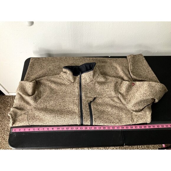 Swiss Tech Men's Sweater Size 3XL Beige 1/4 Zip Pullover Long Sleeve Zip Pocket - Picture 12 of 15